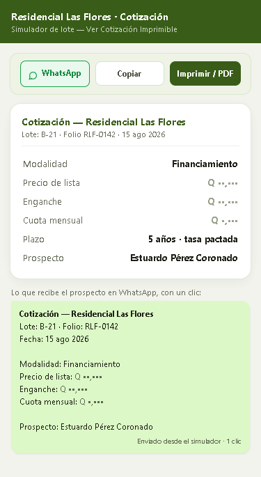 Cotización lista para enviar por WhatsApp